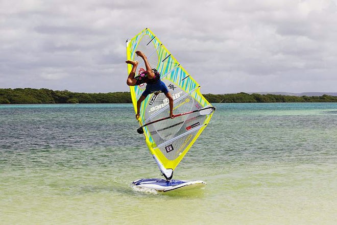 Finies makes the most of a light wind spell - PWA World Cup Bonaire 2011 &copy;  John Carter / PWA http://www.pwaworldtour.com